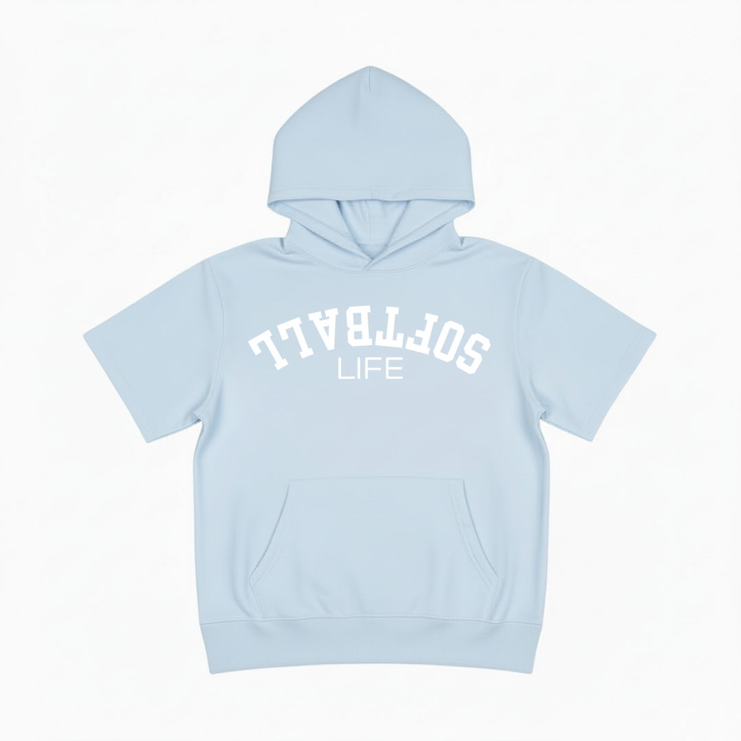 Softball Youth Short Sleeve Hoodie
