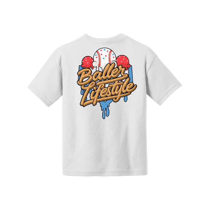 Baller Lifestyle Ice Cream Drip Youth Tee