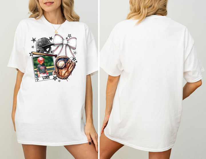 Personalized Kids Baseball Image Adult Tee