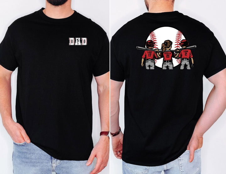 Baseball and Softball Dad Adult Tee Shirt