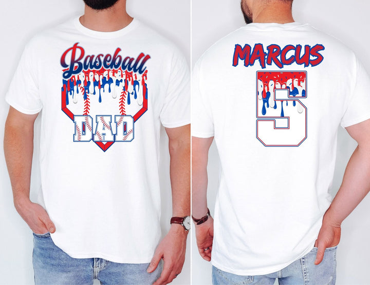 Dad Baseball Drip Adult Tee Shirt