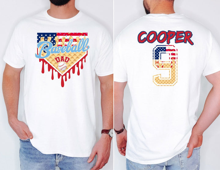 Dad Baseball Drip Adult Tee Shirt