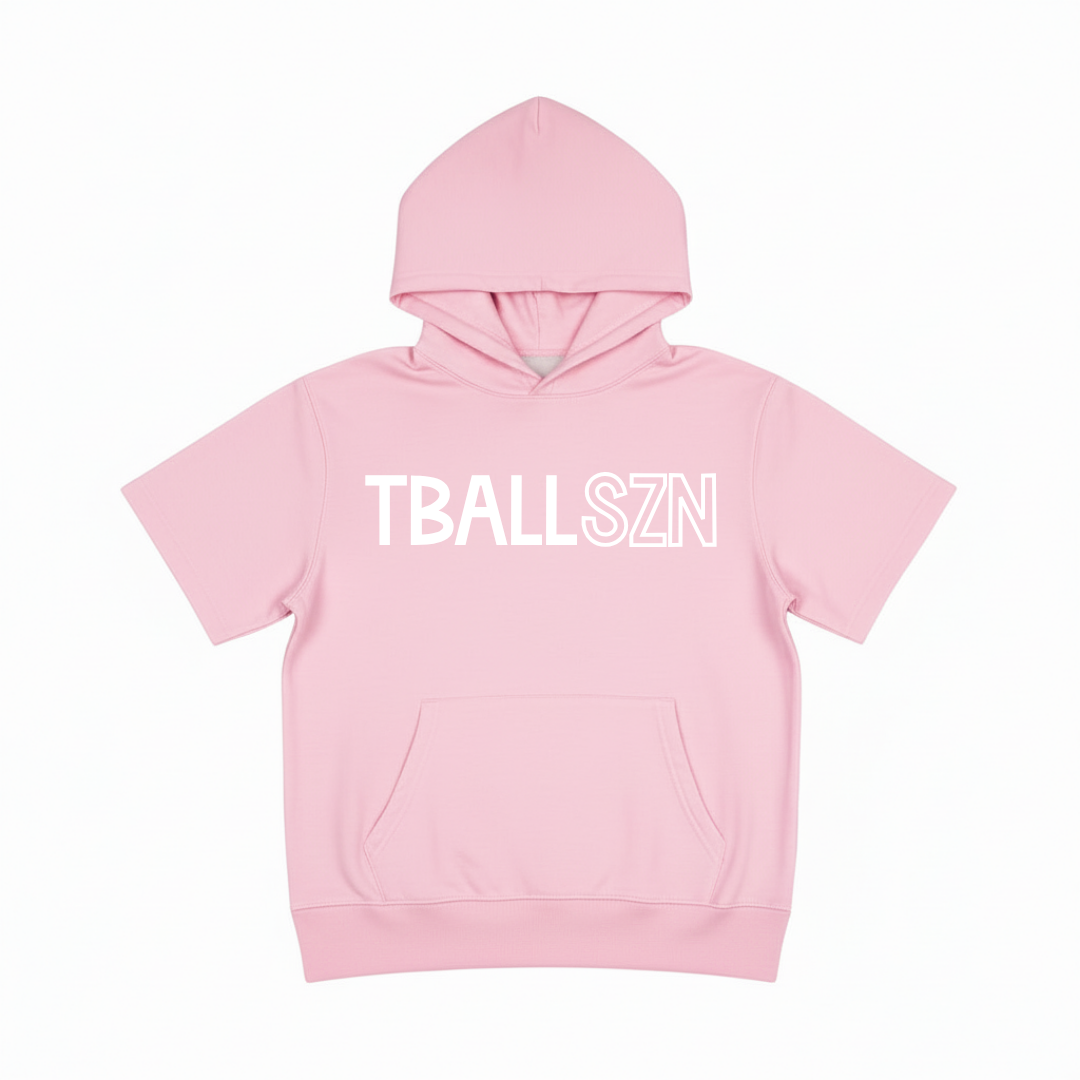 Girls Short Sleeve t-ball Hoodie
