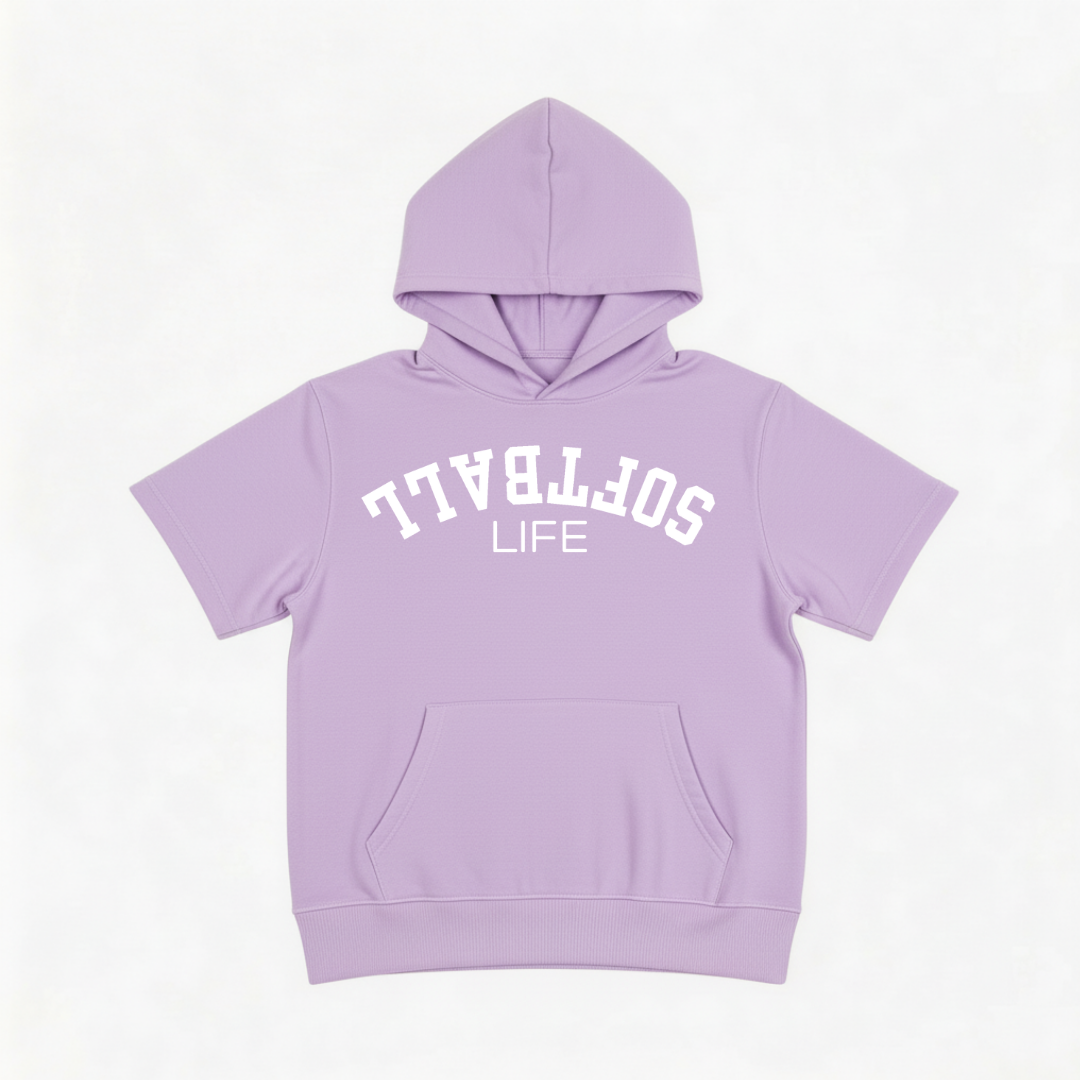 Softball Youth Short Sleeve Hoodie