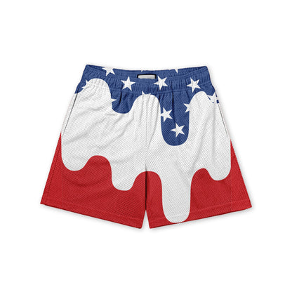 Red White and Drippy Shorts