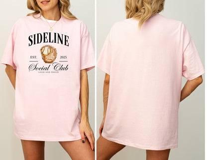 Baseball Moms Sideline Social Club Adult Tee