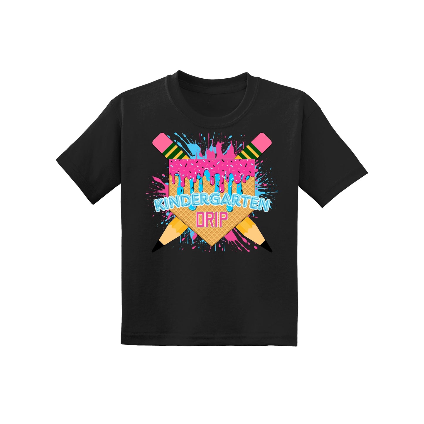 Back to School Baseball Drip Youth Tee