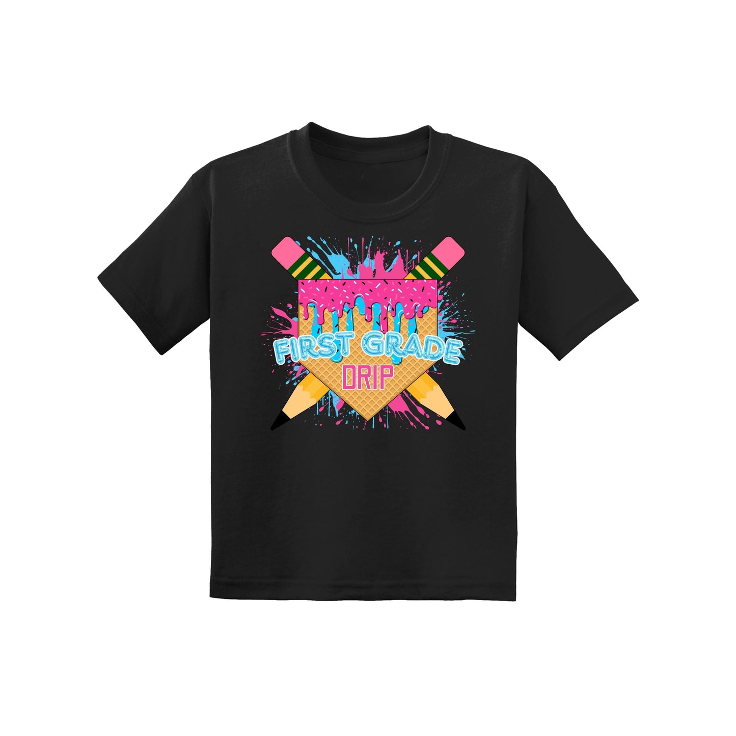 Back to School Baseball Drip Youth Tee