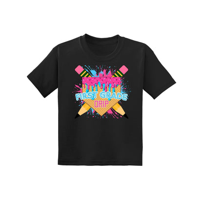Back to School Baseball Drip Youth Tee