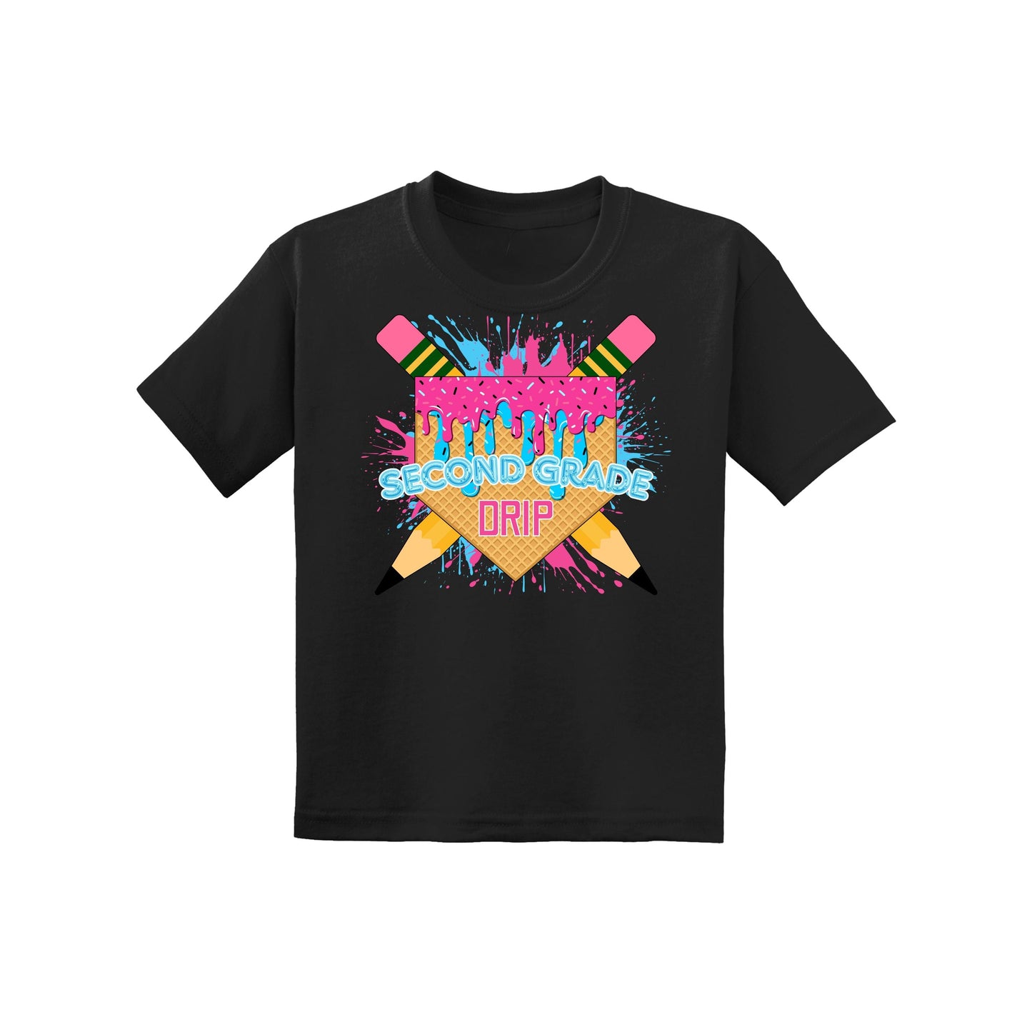 Back to School Baseball Drip Youth Tee