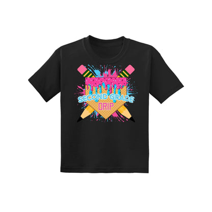 Back to School Baseball Drip Youth Tee