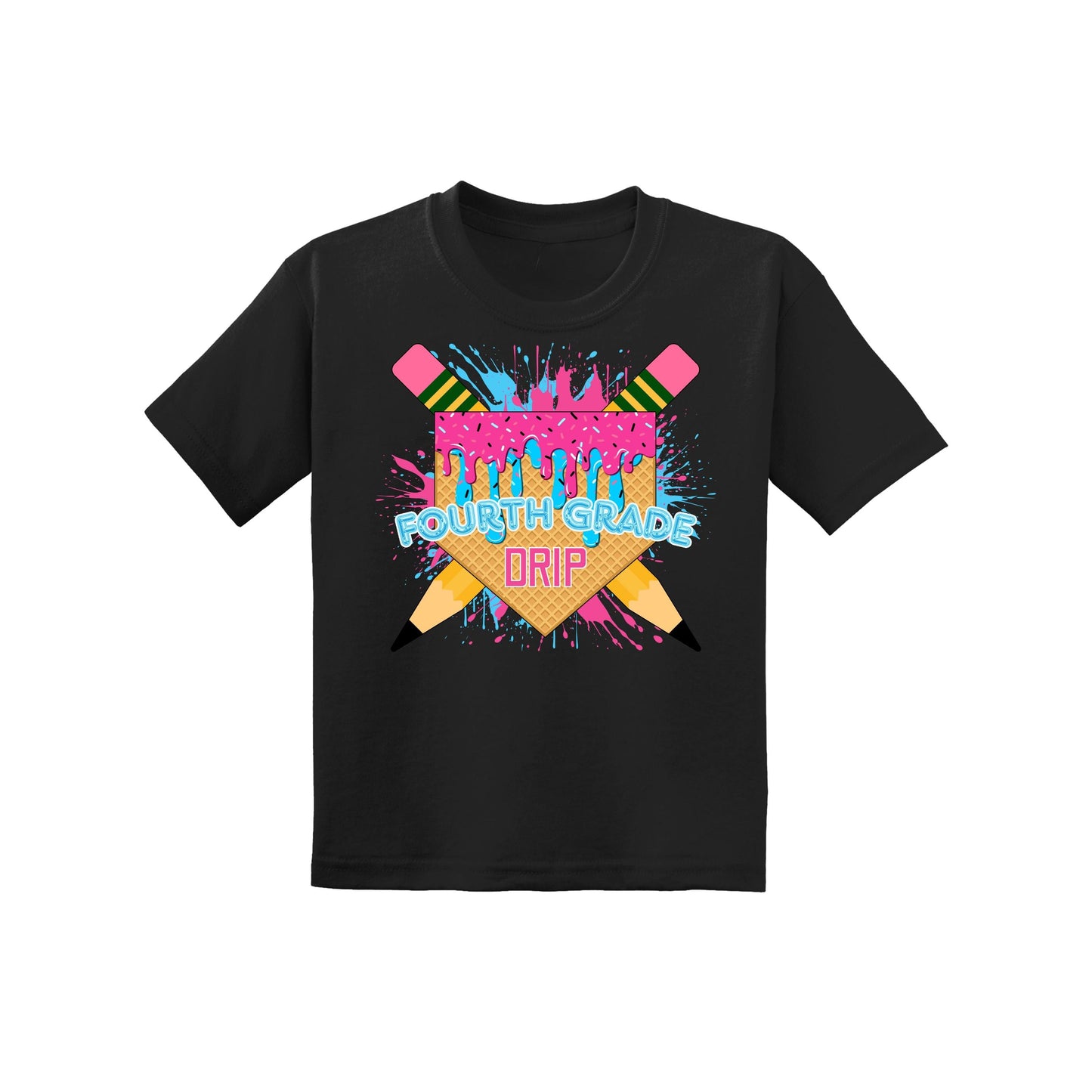 Back to School Baseball Drip Youth Tee
