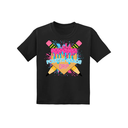 Back to School Baseball Drip Youth Tee