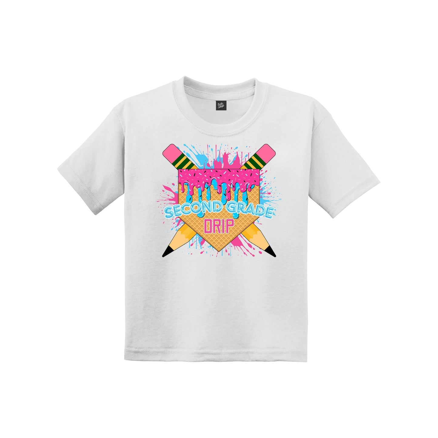 Back to School Baseball Drip Youth Tee