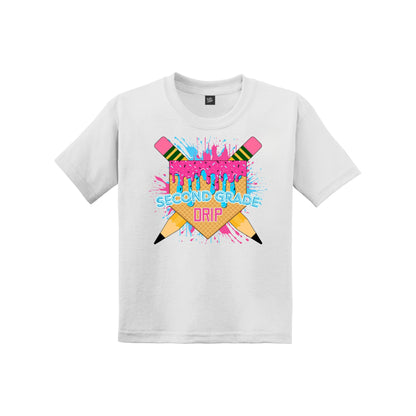 Back to School Baseball Drip Youth Tee
