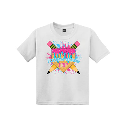 Back to School Baseball Drip Youth Tee