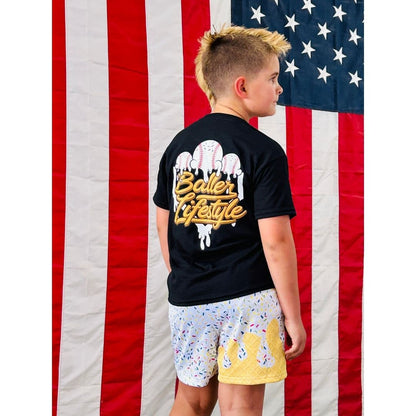 Baseball Ice Cream Drip Shorts