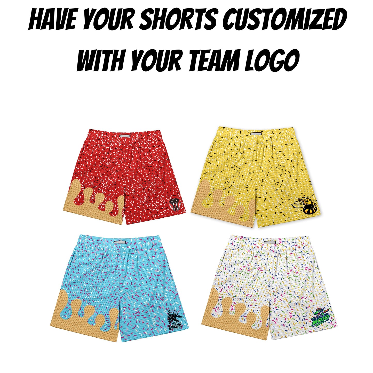 Baseball Ombre Ice Cream Drip Shorts